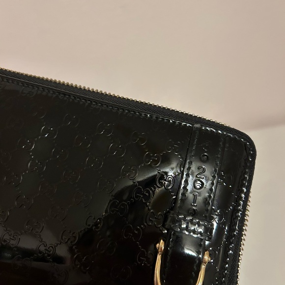 Microssima Gucci Black Patent Leather Wallet - Picture 11 of 12